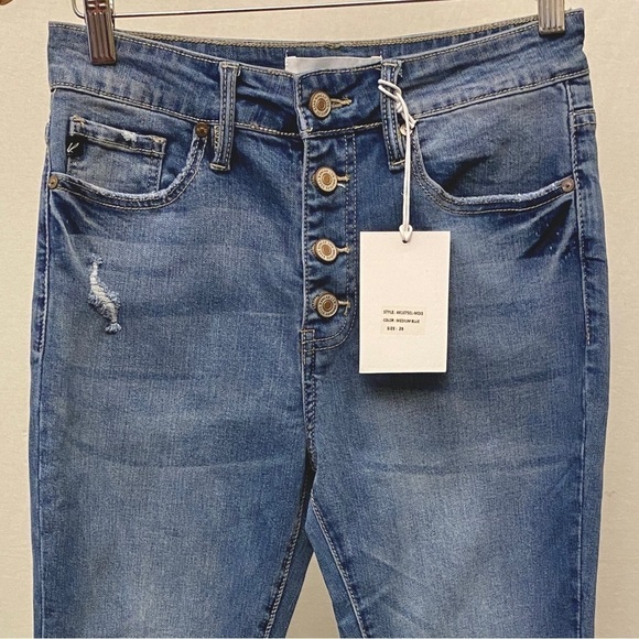 KanCan 11 (29) NWT Jeans Button Fly Straight Ankle Women High Rise AK1075EL-MDIS - Picture 3 of 9